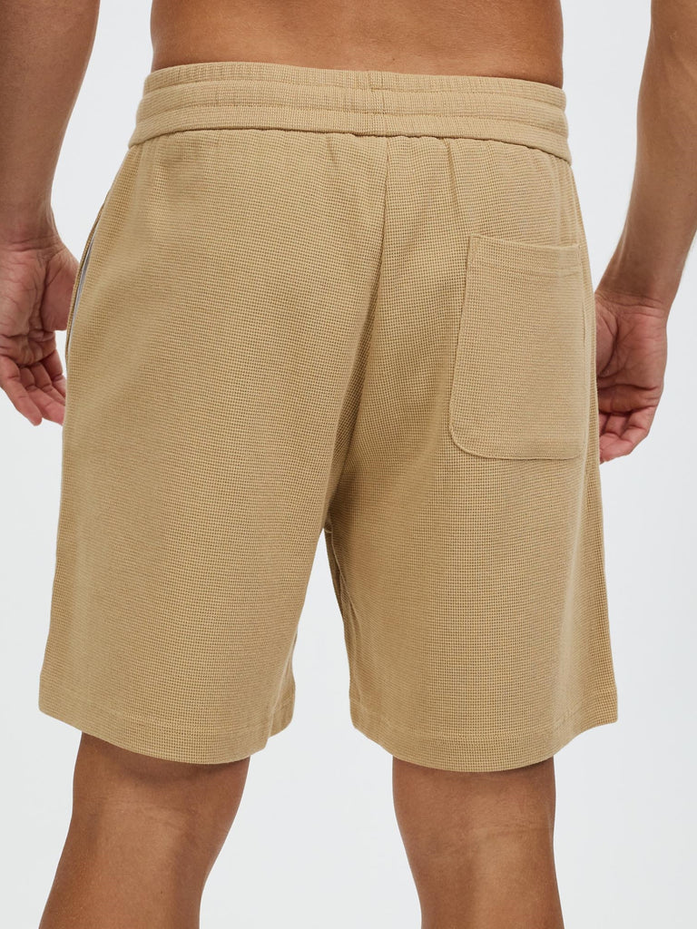 Men's Shorts Casual Jersey Drawstring Elastic Waist Waffle Sport Shorts