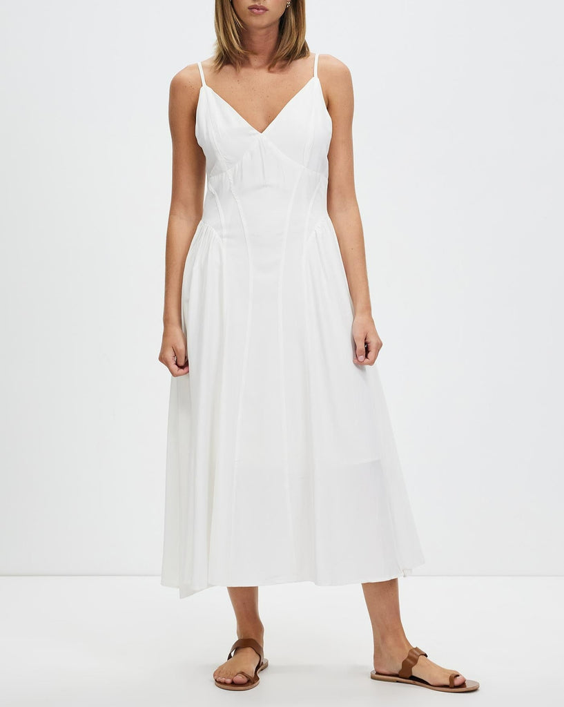 White V-neck halter dress