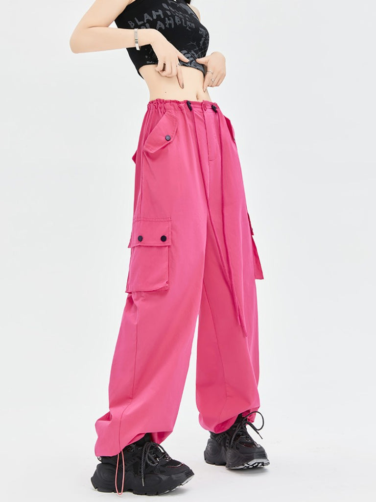 Pink sports Cargo pants for women 