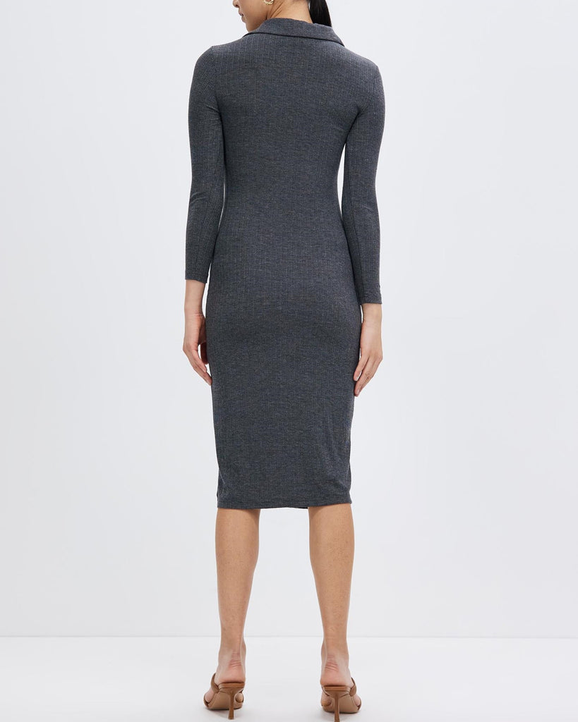 Women's V-neck Split Waist Mid length Dress
