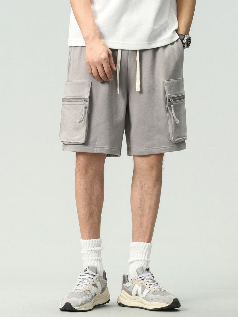 Men's Cargo Shorts Elastic Waistband Relaxed Fit Summer Casual Cotton Work Shorts