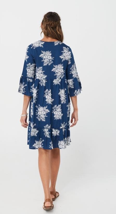 KAJA Clothing Dress Abby Dress - Blue Print/Viscose