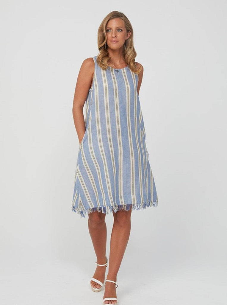 KAJA Clothing Dress AMY Dress | Blue Stripe