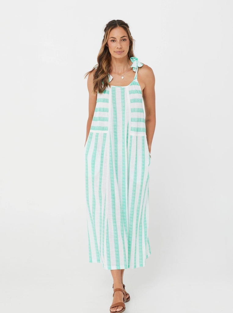 SS2021 Dress Xanta Dress - Green Stripe/Cotton