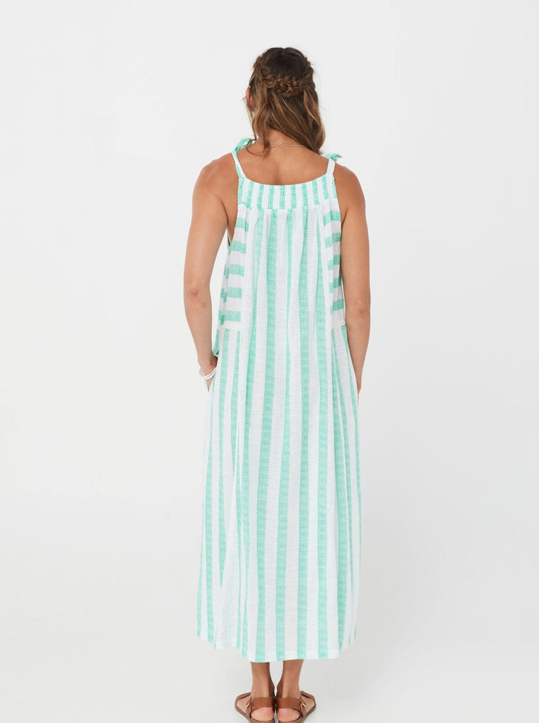 SS2021 Dress Xanta Dress - Green Stripe/Cotton