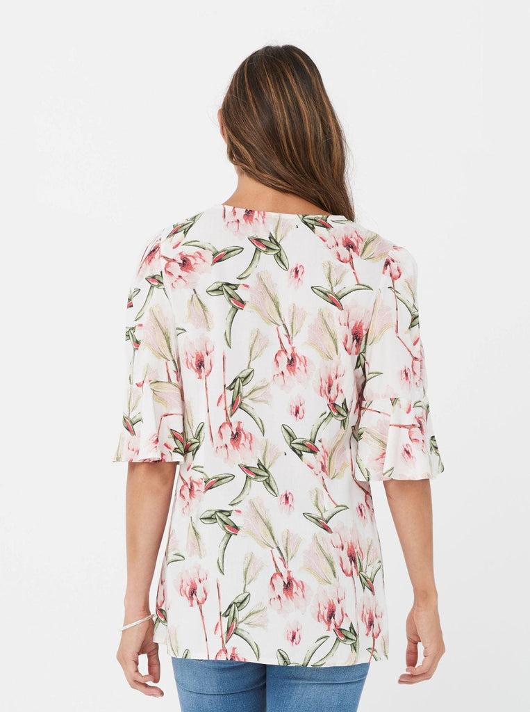 SS2021 Top Hanneli Top - Pink Floral/Viscose