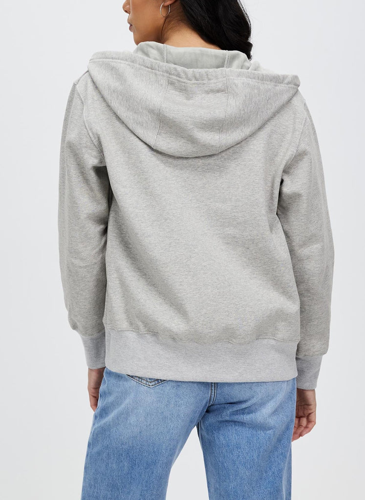 Women's Cotton Zipper Hoodie Loose Sweater Fleece Hooded Grey Jacket