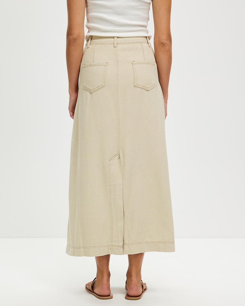 Women's Plus Size A-Line Denim Maxi Skirt