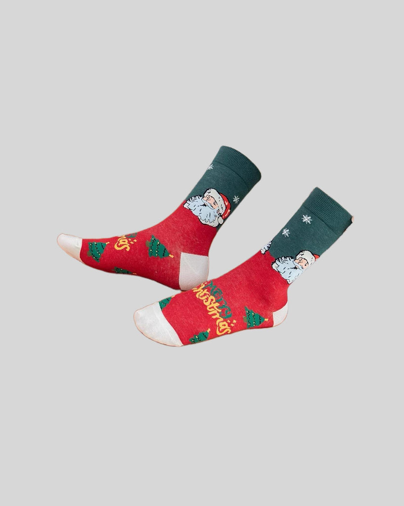 Men's and women's Christmas Socks Santa Claus Pattern Fun Cute and Novel