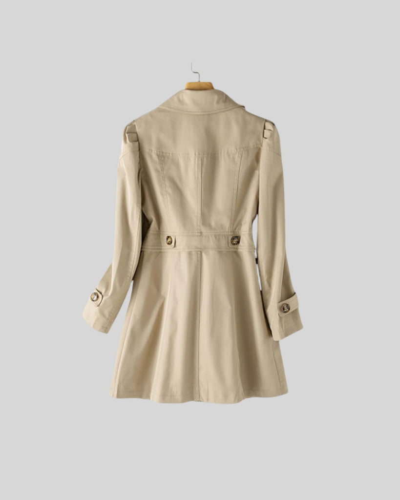 Women's trench coat single breasted classic lapel jacket slim fit jacket