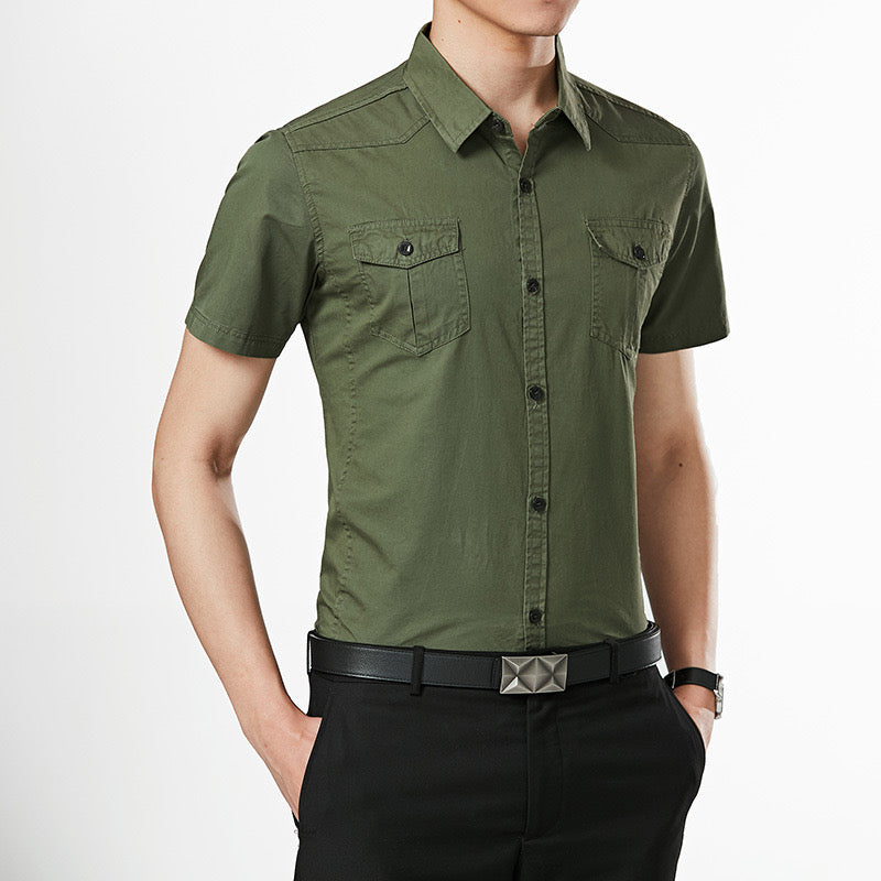 workwear short sleeved shirt cotton top