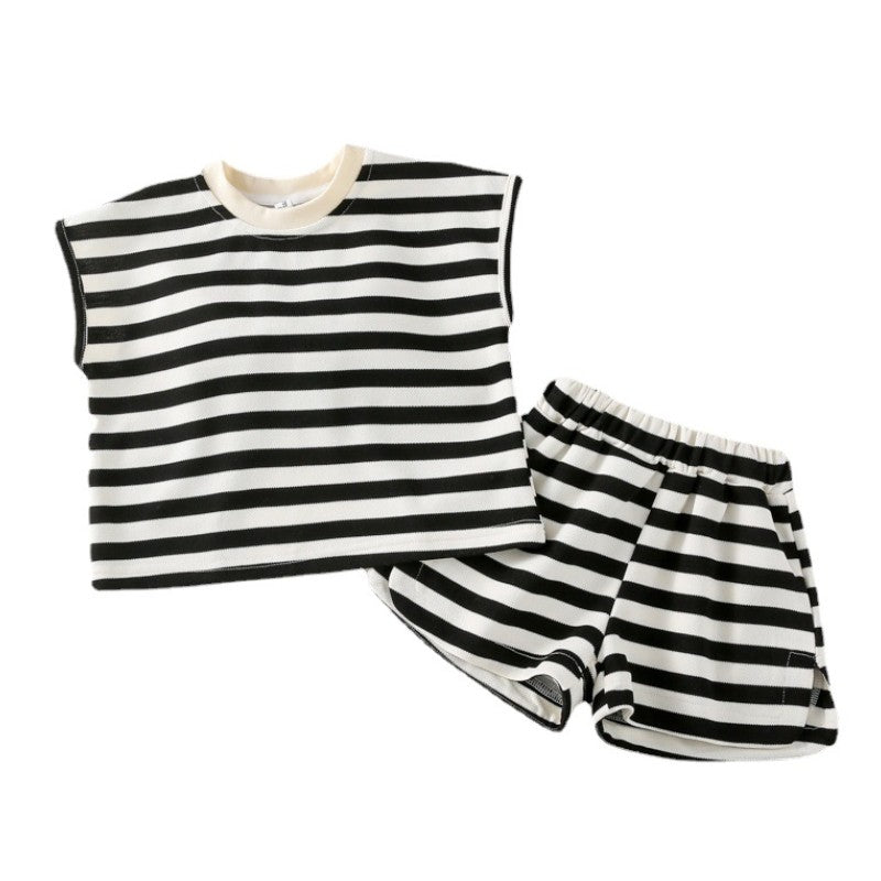 Girls Summer Shorts Set Kids 2Pcs Plaid Sport T-Shirt and Shorts Set Checkered Print Clothing Sets