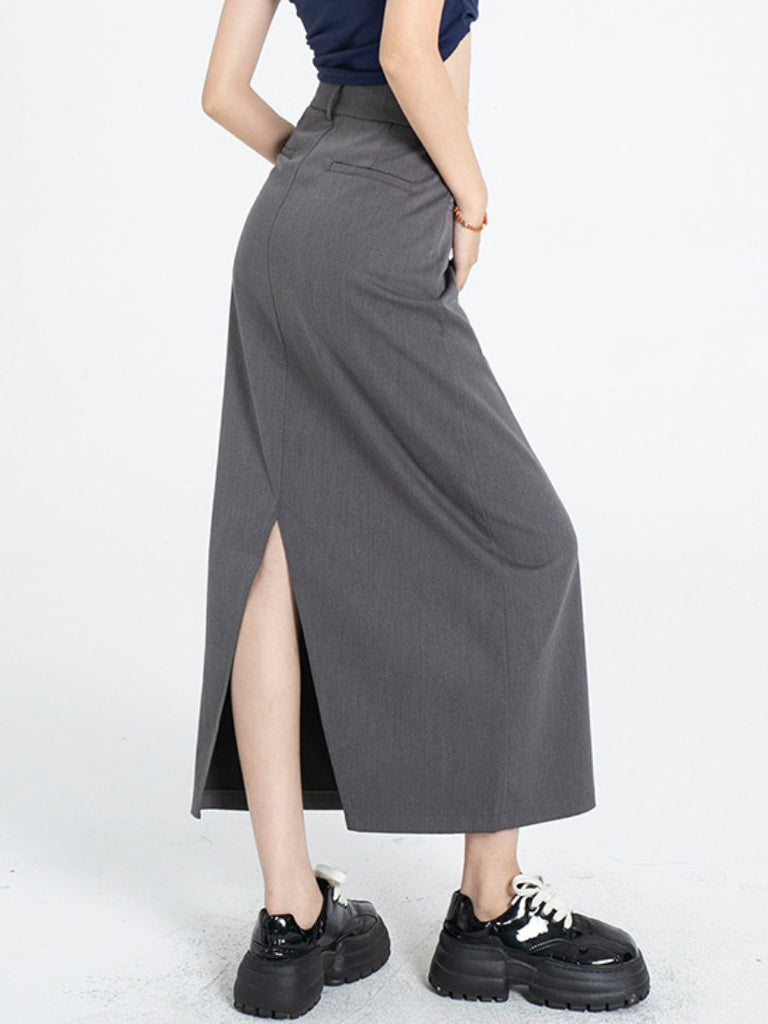 Women Midi High Waist Office Stretchy Pencil Skirt