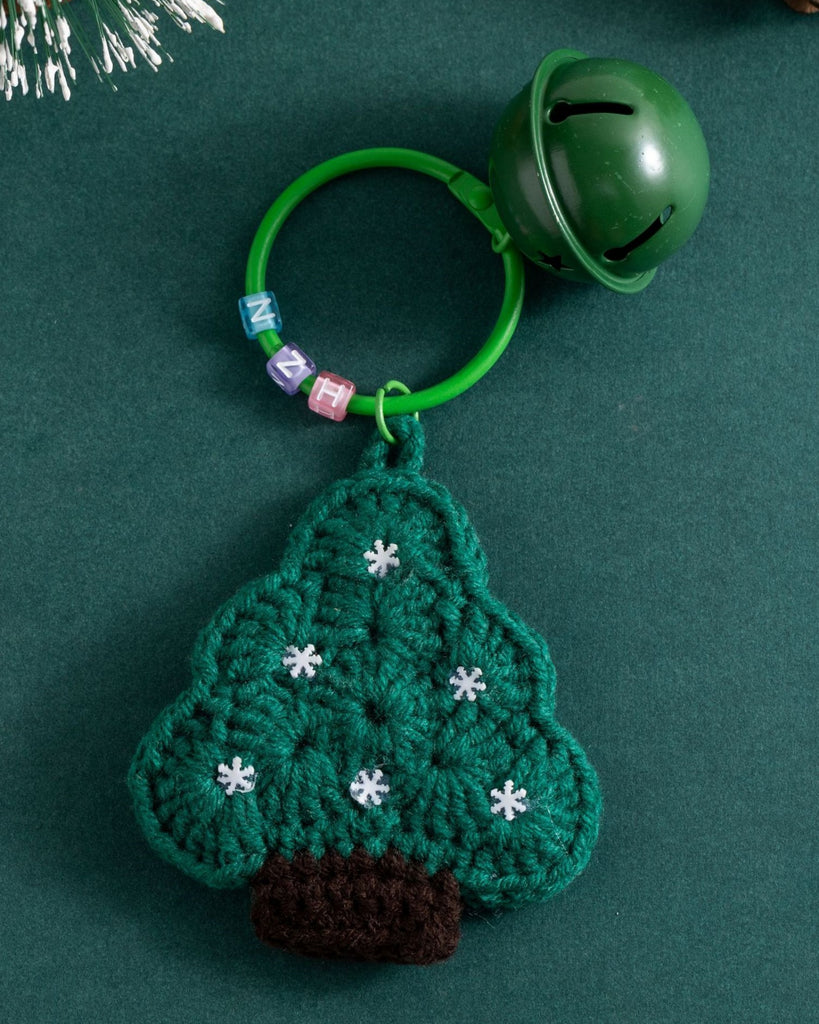Knitted Christmas Tree Keychain