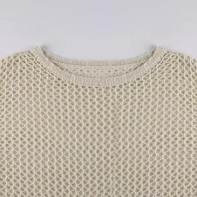Women Sexy Crochet Knitted Cover Ups Summer Beach Hollow Out Crop Top