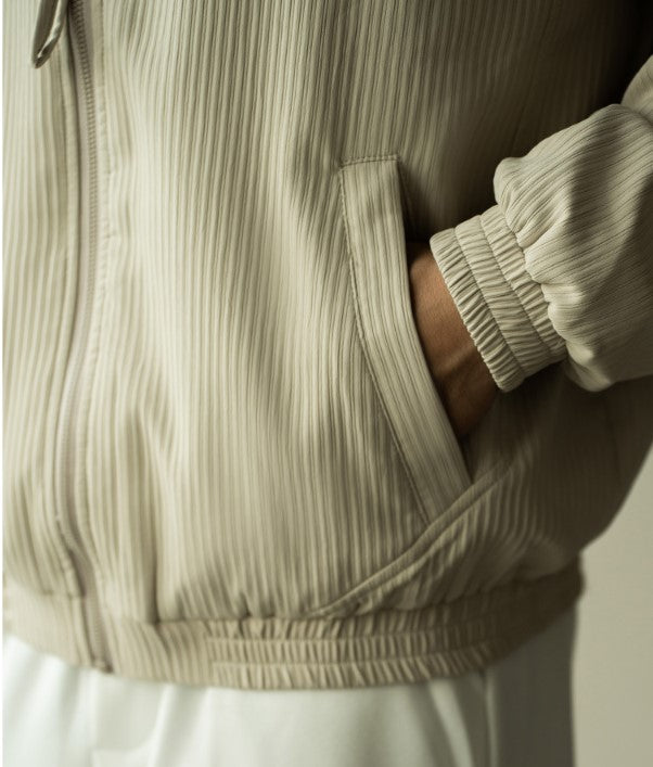 Men's Casual Jacket Lightweight Zip Up Vintage Jacket Collared -Wave jacket