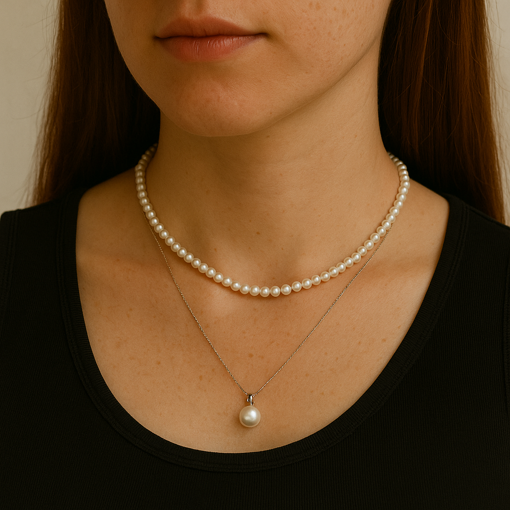 Women Pearl Necklace-Meshi Necklace