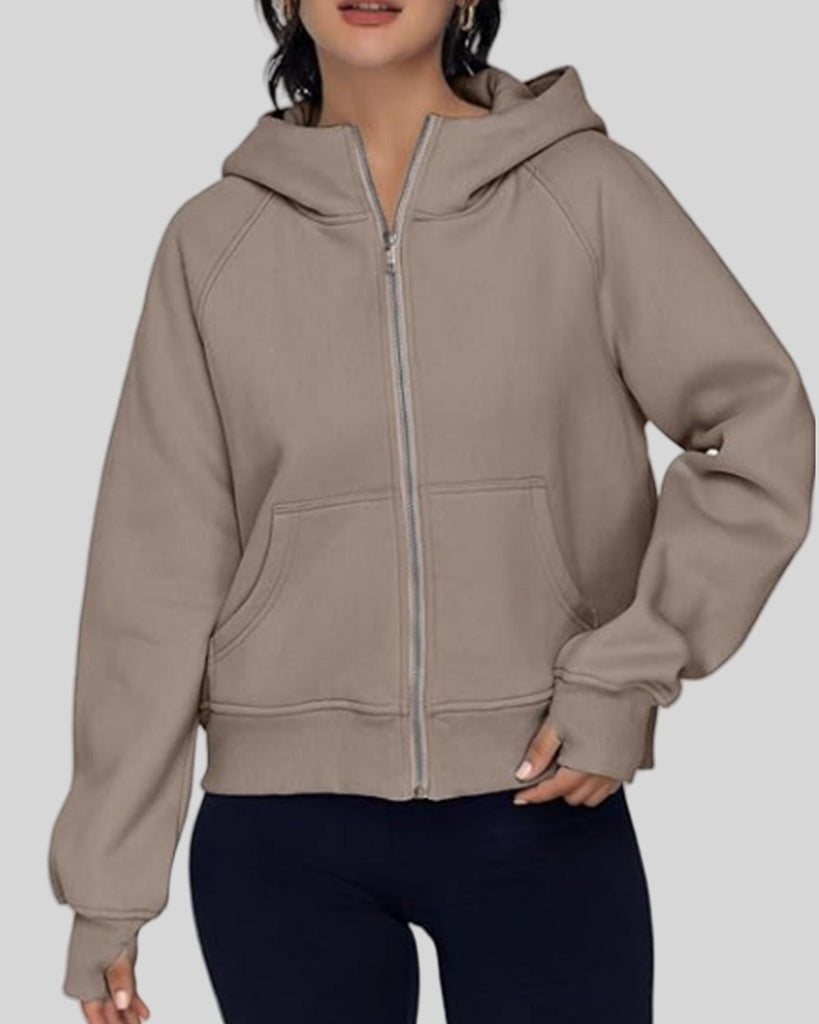 Women's Fall Jacket Sweatshirts Casual Zip Up Hoodie with Pocket