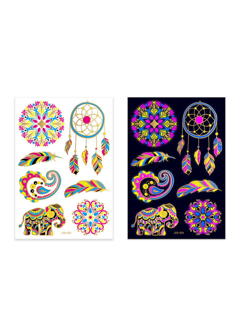 Bright fluorescent tattoo stickers, you can choose a variety of styles to try