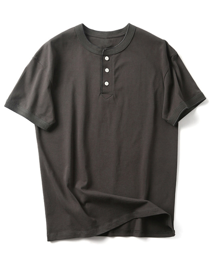 Men‘s Casual Premium Slim Fit Henley T-Shirts Short Sleeve Lightweight 