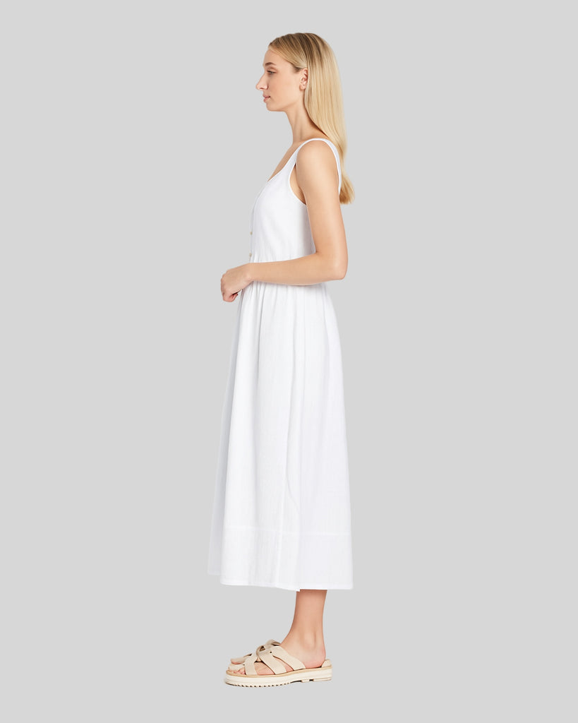 Woman Singlet White Fashion Casual Dress Cotton Dress
