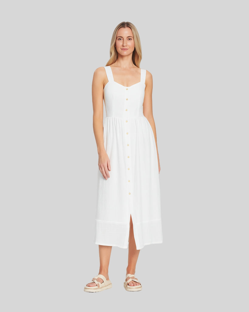 Woman Singlet White Fashion Casual Dress Cotton Dress