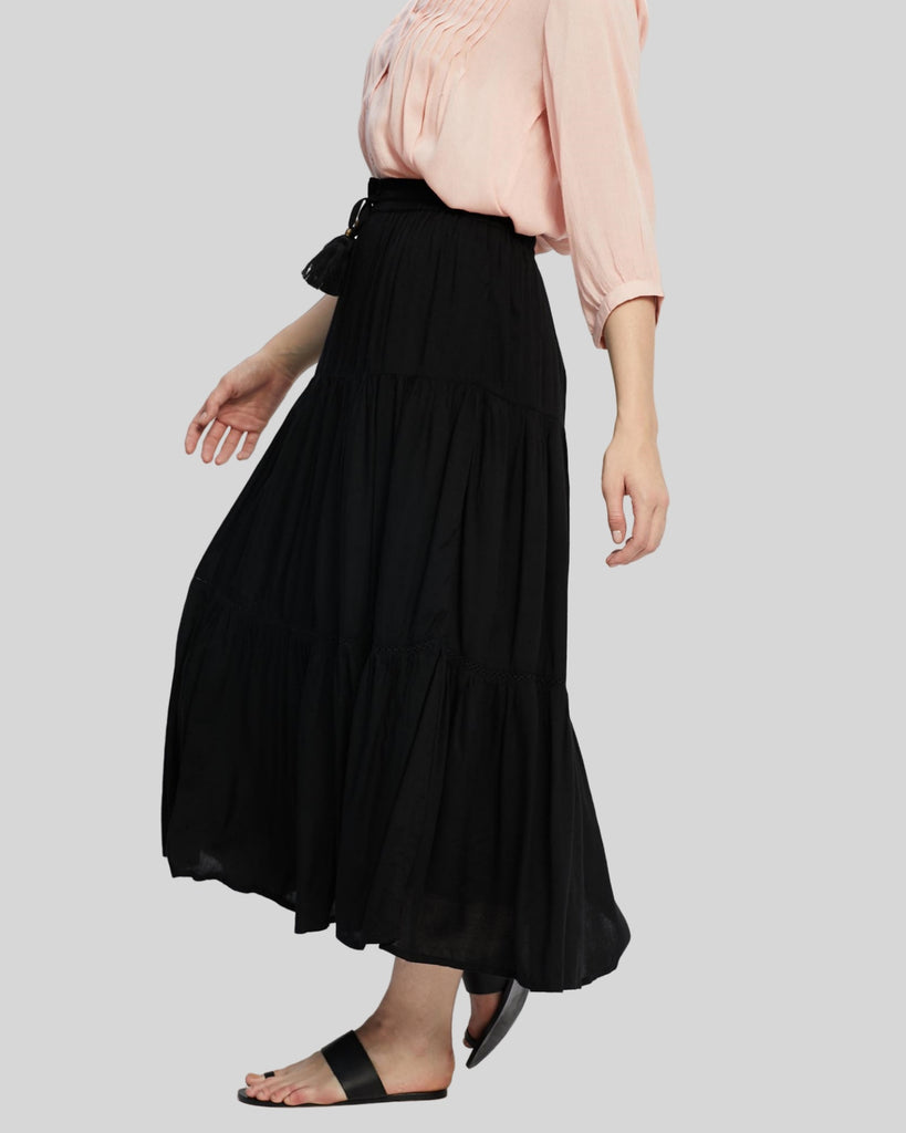 Woman Winter Maxi Skirt Black Skirt  Darcy Skirt | Black