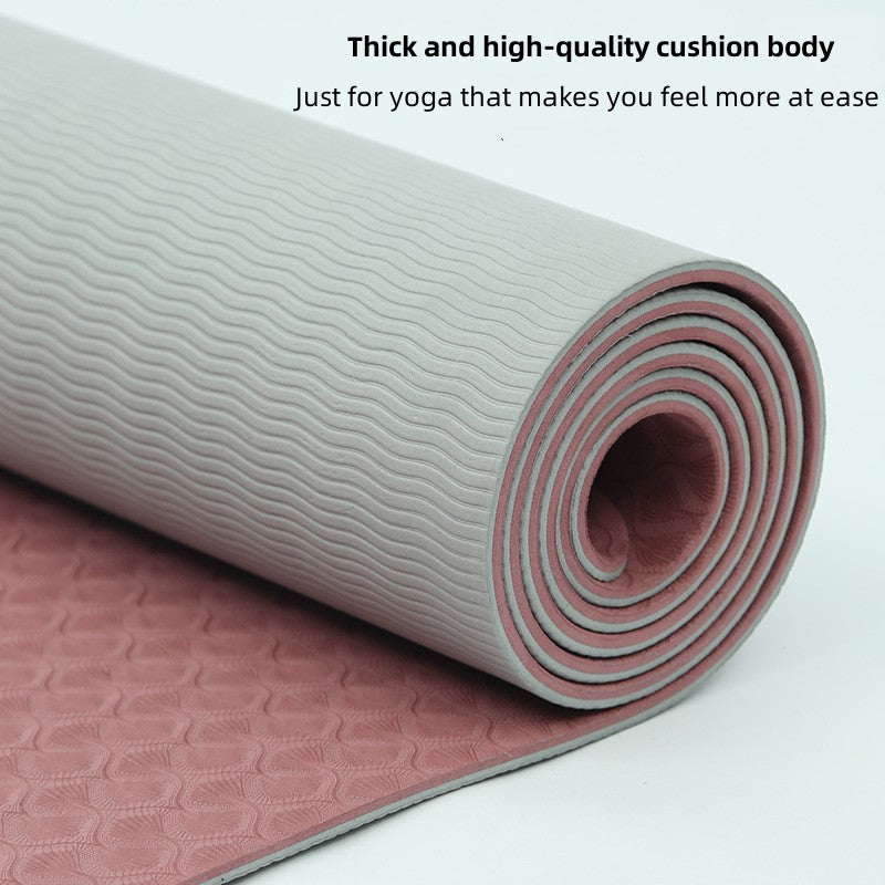 Warrior-like Grip, Non-slip, Eco-friendly and Biodegradable, sweat-resistant, long, wide, 8mm thick mat for comfort yoga mat