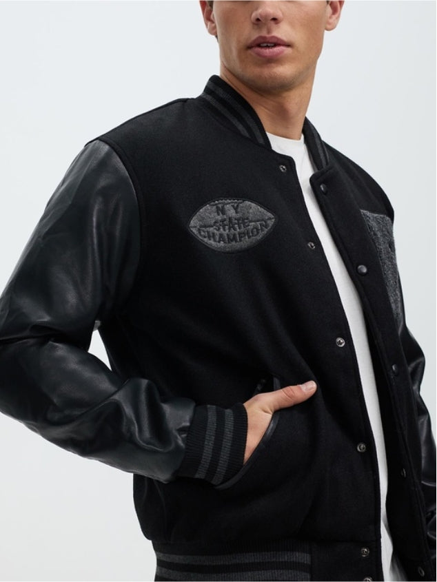 Men's jacket baseball jacket sports style comfortable fabric breathable sweat resistant