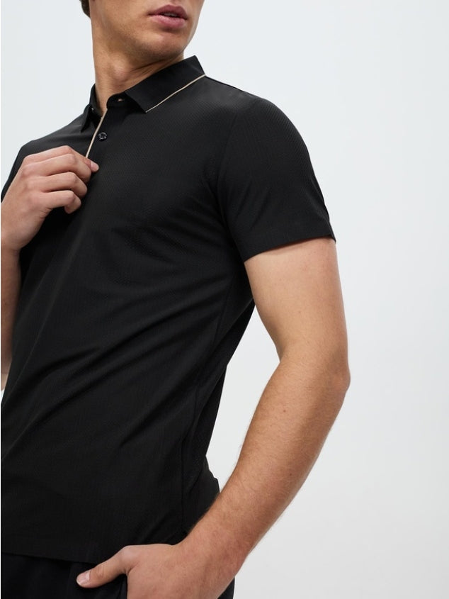 Men's Summer Button Short Sleeved Polo Shirt Moisture Wicking Shirt Short Sleeved
