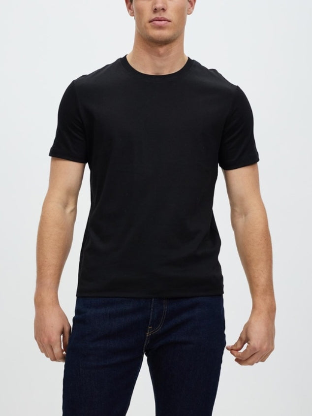 Men's black pure cotton slim fitting breathable top