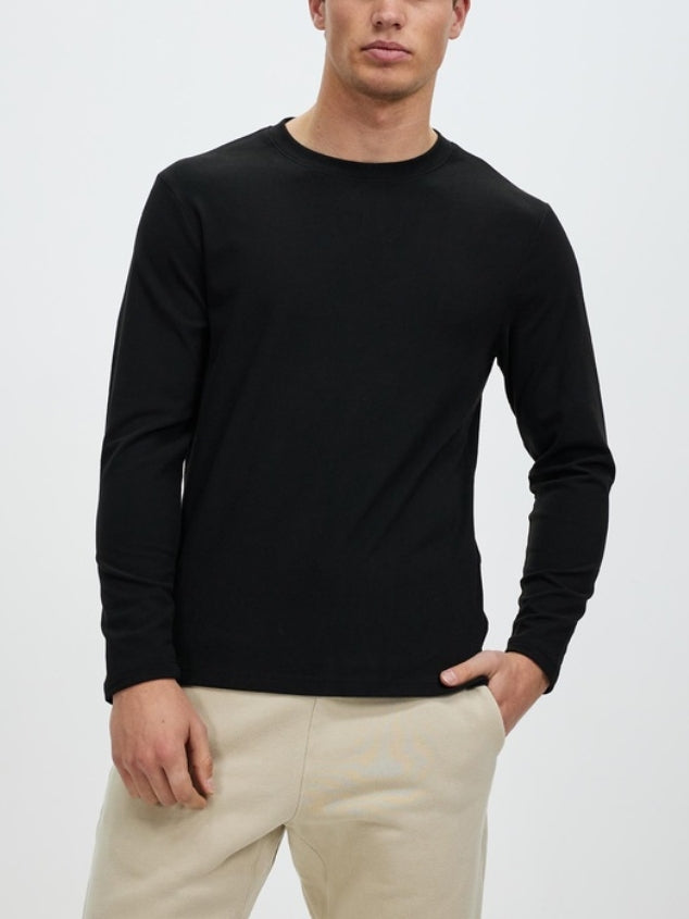 Classic black long sleeves soft breathable long body finish