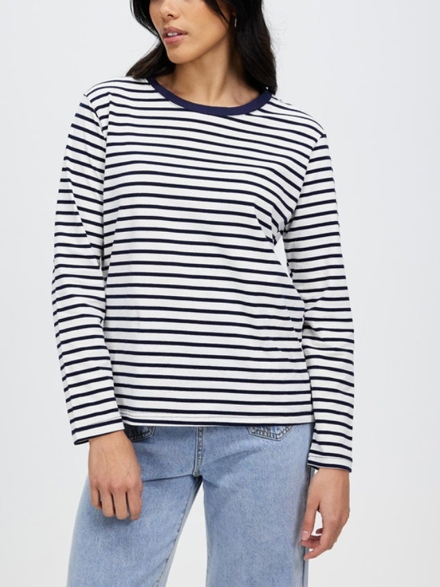 Navy classic striped shirt for women