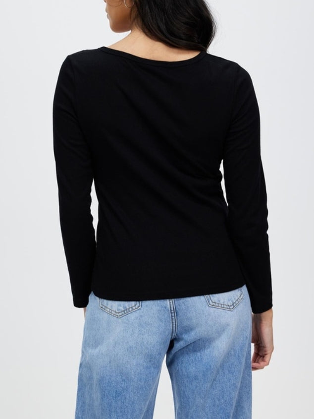 Crew-neck all-in-one cotton sweater