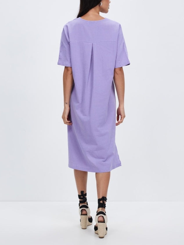Women's Summer Maxi Dress Short Sleeve V Neck Casual Loose Long Beach Split Dresses