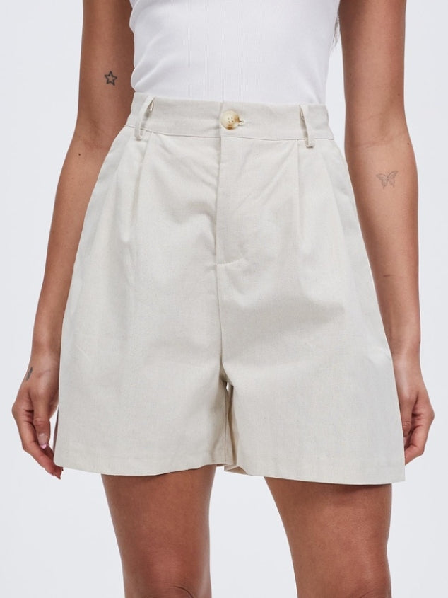 Womens Cotton Casual Summer High Waist Comfy Shorts with Pocket