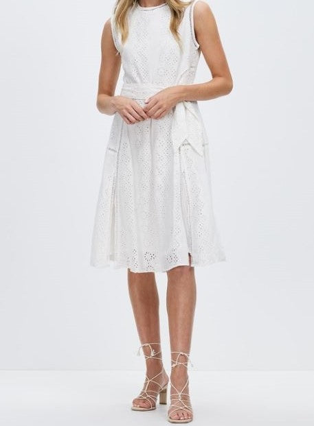 Woman Party White Casual Holiday Dress Non Sleeves Party Dress Embroidery and lace Dress Alsha Dress