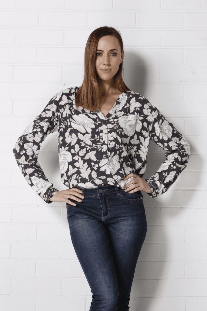 AW2018 Clothing Top BETTINA Top - Grey Print