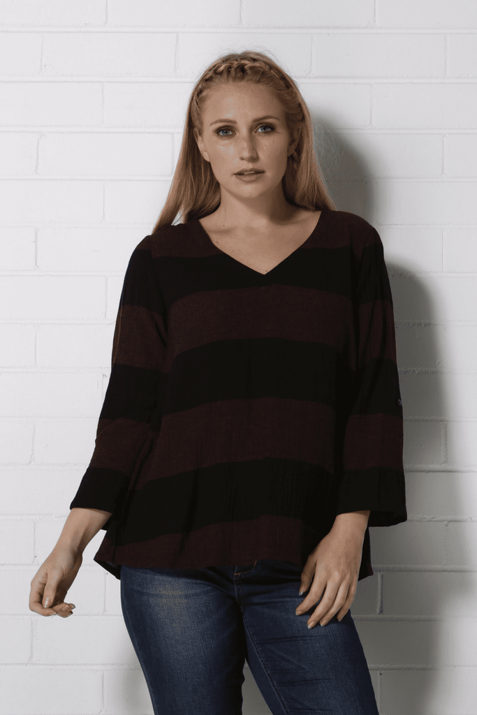 AW2018 Clothing Top LEXIE Top - Black/Red