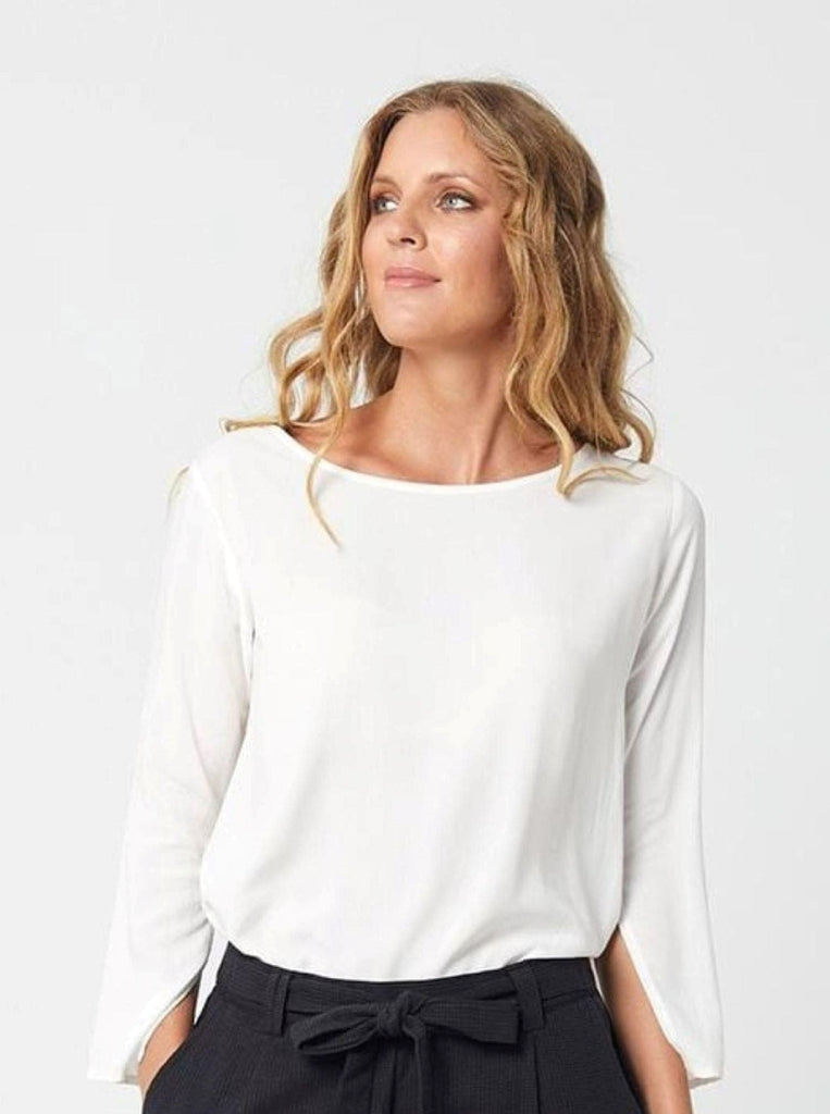 Woman Winter White Long Sleeves Fashion Casual Top DIANA Top -White