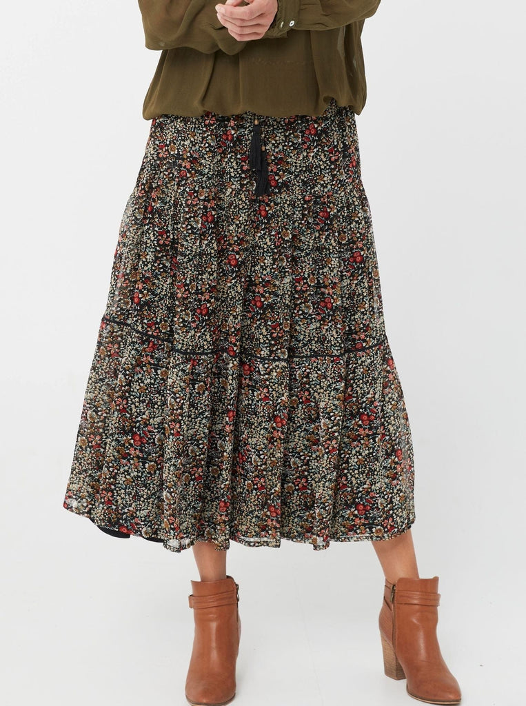 Woman Winter Maxi Floral Skirt Darcy Skirt | Floral Print