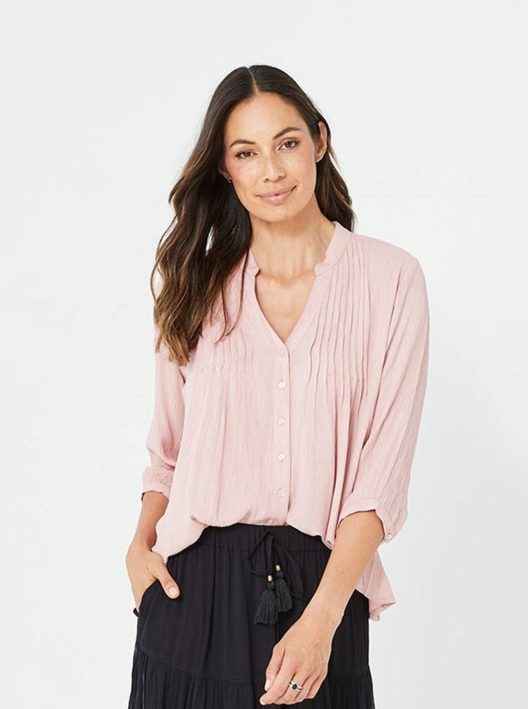 Woman Casual Shirt Winter Shirt Long Sleeves Top Ilse Top | Pink