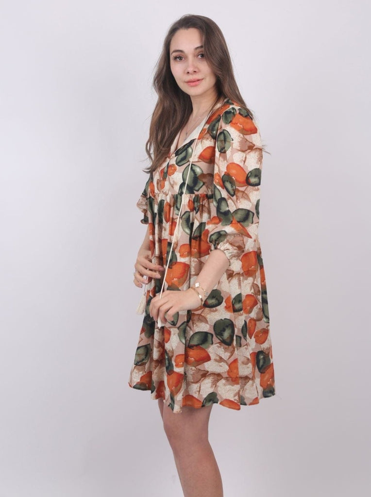 AW2023 Dress Emilia Dress - Autumn Leaves/80% Cotton
