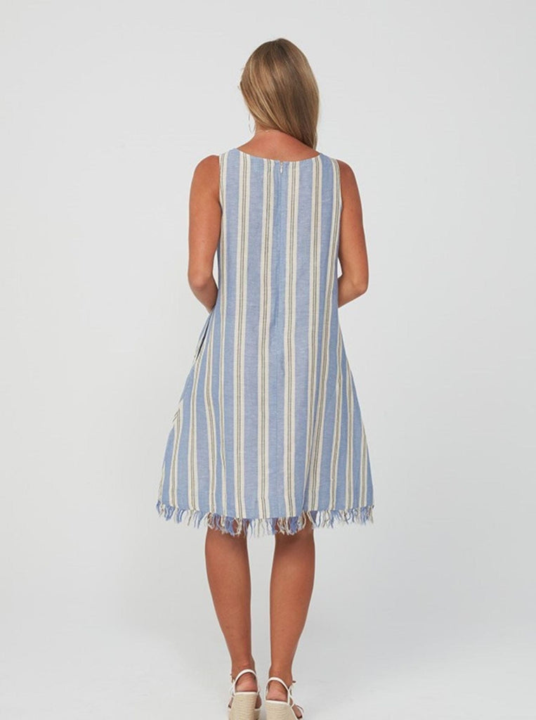 KAJA Clothing Dress AMY Dress | Blue Stripe