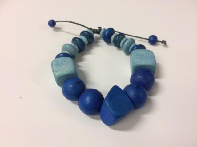 SS2017 Clothing Accessories17 Bracelet Navy multi / O/S / Wood beads PETUNIA - Bracelet Blue Multi