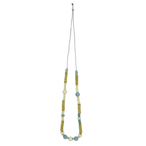 SS2017 Clothing Accessories17 Necklace Light blue multi / O/S / Wood beads BIRCH - Necklace Light blue multi