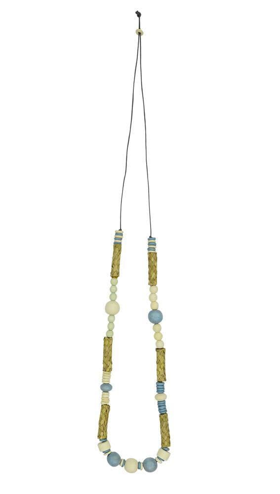 SS2017 Clothing Accessories17 Necklace Light blue multi / O/S / Wood beads BIRCH - Necklace Light blue multi