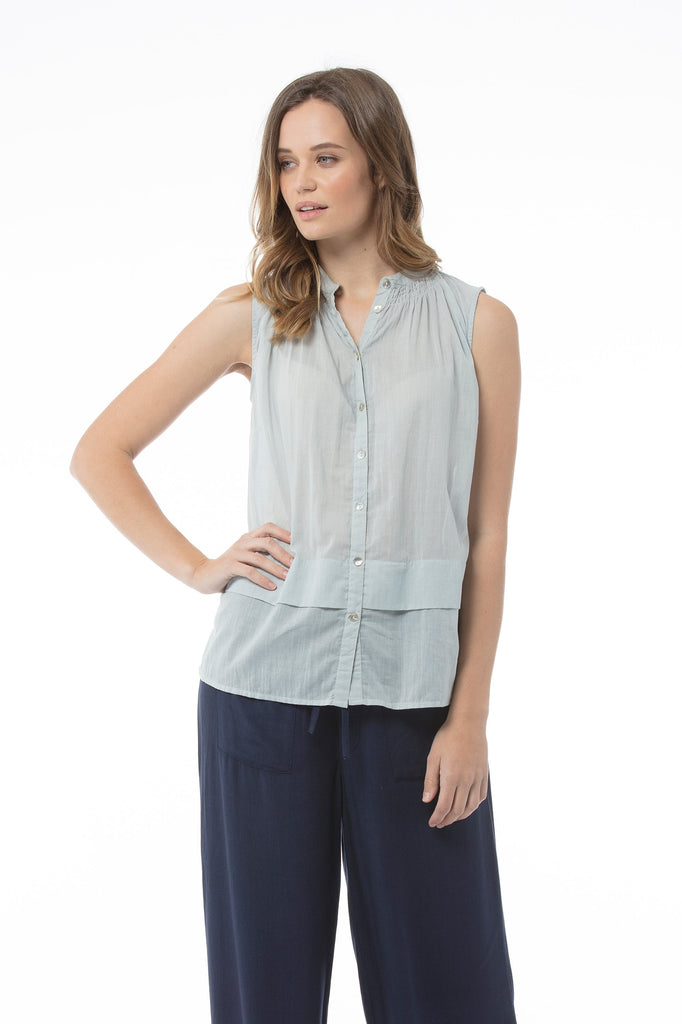 SS2018 Clothing Top FRANCESCA Top - Washed Blue