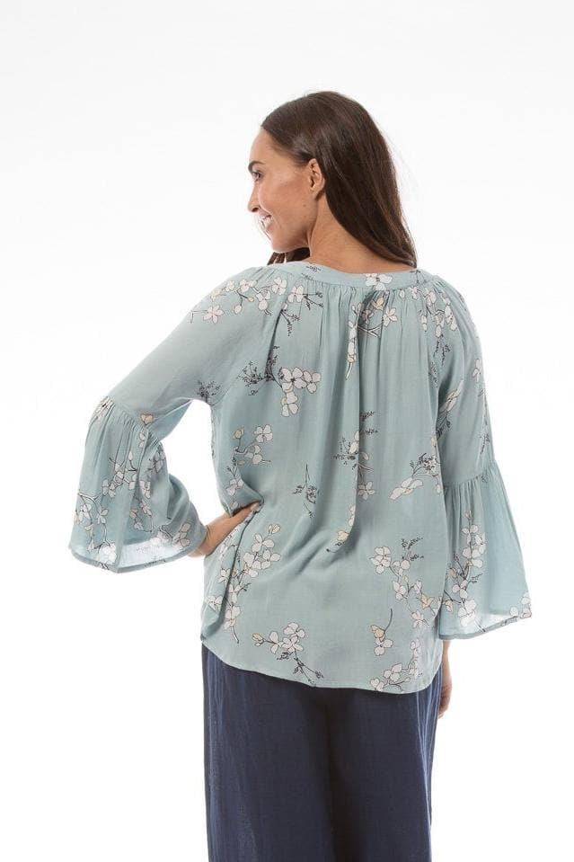SS2018 Clothing Top PEONY Top - Blue floral