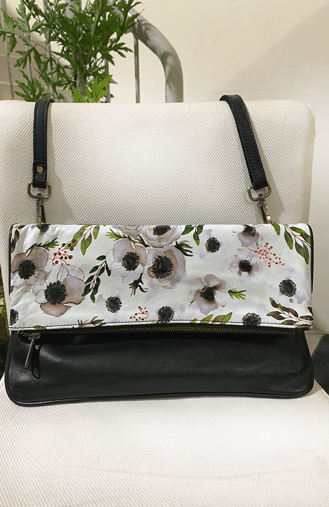 SS2019 Clothing Bag Floral print / O/S / Leather PARIS - Leather Clutch | Floral/Black